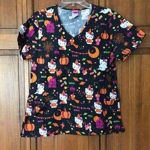 Hello Kitty Halloween scrub top